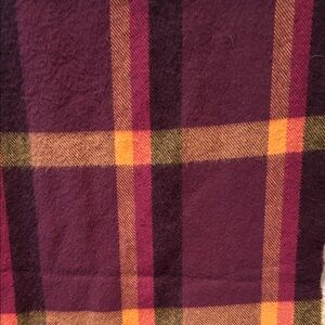 Plaid Wool Scarf in Purple and Orange
